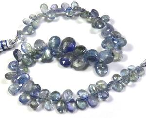 Perles de Tanzanite Bio Naturelle en Forme de Poire, 5-11 mm, Fil de 9 pouces, Pierres Précieuses Facettées, Pierres Précieuses Africaines Inspirées pour la Fabrication de Bijoux - Product Image 3