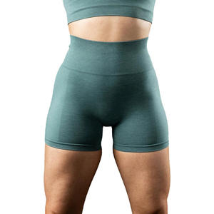 Wholesale High Waist <b>Women's</b> Fitness Gym Yoga <b>Shorts</b> Custom Logo Seamless Workout Apparel High Quality Fabric Sport Style Washed - Product Image 5