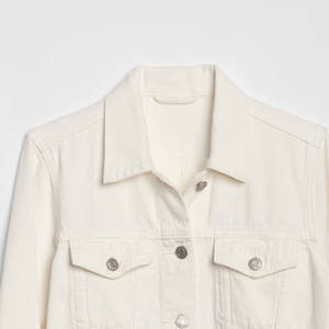 Nouvelle veste en jean pour femmes à manches longues et fermeture éclair couleur unie look tendance veste en jean pour femmes au design délavé - Product Image 6