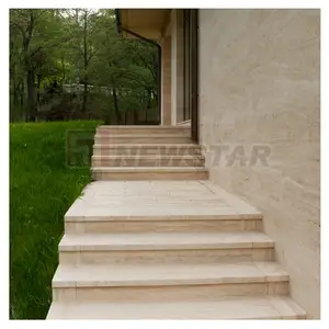 Travertine สีขาวกันน้ำกระเบื้องผนังด้านนอกเงินสีเดียวปกติสำหรับผนังภายนอก