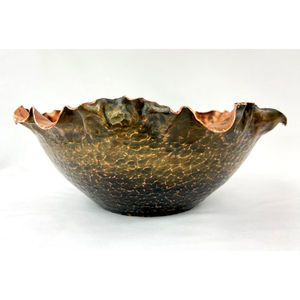 Cuenco de comida de cobre de forma redonda martillada Cuenco de mezcla de vajilla de gran tamaño de calidad superior en precio mayorista en La India - Product Image 5