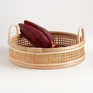 Classic Rattan Serving <b>Tray</b> Elegant Handwoven Decorative <b>Tray</b> For Dining <b>Kitchen</b> And Home Presentation - Product Image 6