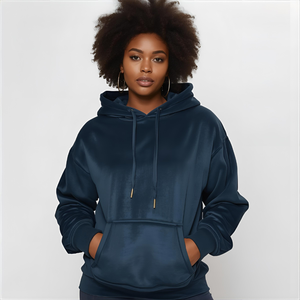 Women'<b>s</b> Velour Hoodie Soft Zip Up or Pullover Tracksuit <b>Top</b> with Custom Logo Printing and Embroidery Available - Product Image 6