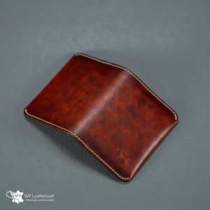 งานฝีมือหนัง WF หมายเลข กระเป๋าใส่บัตรหนังแฮนด์เมดทรงบาง 85 ช่อง เย็บมือแบบ Saddle-Stitched  ใส่บัตรประชาชนและบัตรเครดิตได้อเนกประสงค์ - Product Image 5