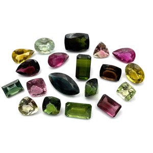 Lote de piedras preciosas de turmalina múltiple Natural de 100 CT de alta calidad, piedras preciosas sueltas de corte mixto facetado rosa para anillos con certificación IGI - Product Image 1