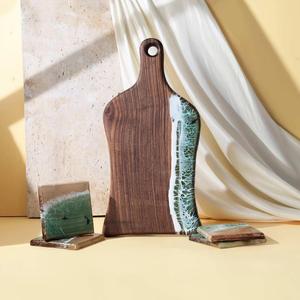 Planche à découper en bois avec poignée, lavable au lave-vaisselle, écologique, antibactérienne, en résine, planche à découper pour le fromage, de haute qualité - Product Image 1