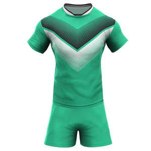 Logotipo de equipo personalizado número 100% poliéster Rugby Jersey y pantalones cortos conjuntos ropa deportiva transpirable para adultos uniforme con Rugby Jersey - Product Image 1