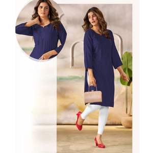 Kurti de fête moderne en rayonne pour tenue décontractée, 14 kg, broderie ton sur ton, anti-humidité, extensible, réversible, élégant et confortable - Product Image 4