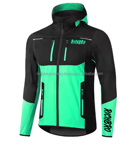 Ropa deportiva informal para hombre al por mayor, diseño de retazos, bolsillos delanteros con cremallera, impermeable, a prueba de viento, transpirable, camisetas de entrenamiento para correr - Product Image 5
