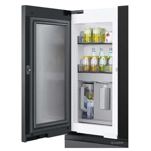 A medida 29 Cu. Pie. Refrigerador inteligente de puerta francesa de 4 puertas con concentrador familiar-Vidrio de carbón/Acero inoxidable - Product Image 5