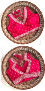 Blusa de seda tejida de tamaño libre moderna Jari Thread Work Free sin mangas Logo bordado Diseño de retazos de moda para bodas - Product Image 4