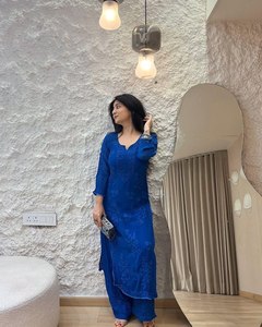 New Festival Women's Clothing Collection Beautiful Georgette <b>Fabric</b> Thread Embroidery Work Fully Stitched <b>Indian</b> Pakistani Style - Product Image 2