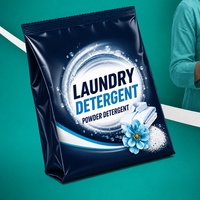 Sachet personnalisé vide thermoscellable à soufflets latéraux pour emballage plastique de lessive jetable en poudre
