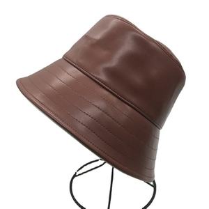 2024 nouveauté usine approvisionnement PU plaine cuir seau chapeaux qualité cuir chapeau pour adultes - Product Image 4