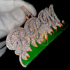 Premium 925 plata esterlina hombres Hip Hop nombre colgante personalizado esmalte letra noche brillo Moissanite diamante Bling Iced collar - Product Image 1