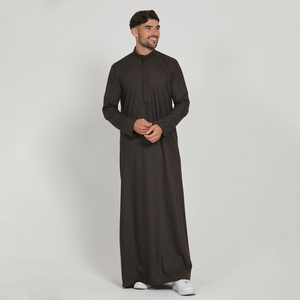 2025 alta calidad transpirable cuello redondo hombres Thobe Jubba Abaya bata último estilo saudí árabe Kaftan vestido islámico para hombres musulmanes - Product Image 1