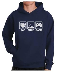 Tstars Eat Sleep Game Cartoon Casual Gift for Gamer Mens Lined Nonwoven Spring Hoodie X-Large Navy - Product Image 1