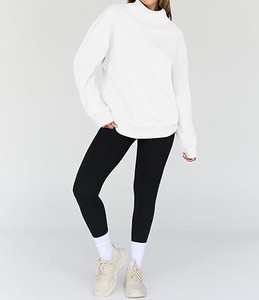 Moda mujer sudadera Casual Streetwear estilo pulóver con diseño de cuello con abertura lateral - Product Image 4