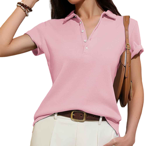 Premium Quality Best Selling Excellent Quality <b>Women's</b> Short Sleeve for <b>Polo</b> <b>Shirt</b> Solid Color <b>Polo</b> <b>Shirts</b> For <b>Women's</b> - Product Image 3
