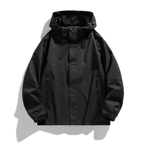 2025 venta al por mayor estilo caliente personalizado hombres con capucha contraste Color actividad al aire libre Camping chaqueta cortavientos impermeable - Product Image 5