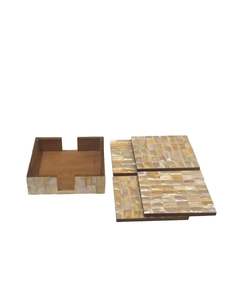 Posavasos Cuadrado de Nácar Hecho a Mano, Estilo Bohemio, Artesanía Ecológica para Interiores Modernos y Tradicionales, Precio Económico - Product Image 5