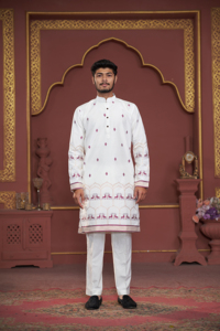 CERF JAQCUARD JARI N VIN PREMIUM KURTA ALLOVER BUTTA KURTA - Product Image 5