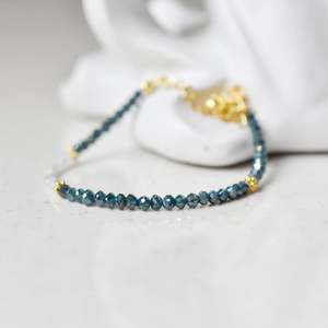 Bracelet en diamant bleu, bijoux en argent rempli d'or 18 carats, bracelets élégants - Product Image 1