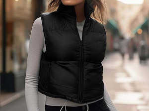 Veste matelassée légère à capuche pour homme, sans manches, doublure douce, fermeture éclair sur le devant, option logo personnalisé - Product Image 2