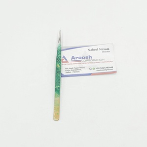 Pinzas para extensiones de pestañas con agarre de diamante de acero inoxidable de alta calidad, aislamiento sostenible, Impresión de mármol, papel verde al por mayor - Product Image 4