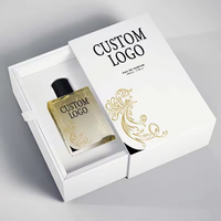 Boîte en papier écologique personnalisée avec logo, 50 ml, matériaux recyclés, flacon de parfum de luxe haut de gamme, boîte cadeau en carton