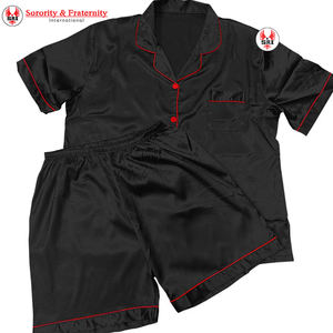 Pyjamas élégants sur mesure Delta Sigma Sorority pour femmes, pyjamas de luxe amincissants, ensembles décontractés en satin de couleur unie, vêtements de maison pour femmes - Product Image 5