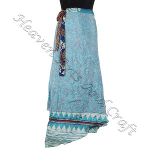 กระโปรงผ้าลายมายากลส่าหรีวินเทจเดรสผ้าไหมแบบโบโฮฮิปปี้สำหรับผู้หญิงใหม่จากอินเดียชุดเดรสผ้าไหมสไตล์วินเทจยาวส่าหรี - Product Image 3