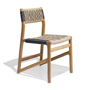 New Style Dining <b>Chair</b> Natural Wood with Rattan <b>Black</b> Combination Outdoor Restaurant Hotel <b>Chair</b> Wholesale - Product Image 2