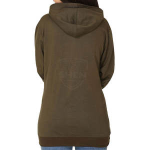 เสื้อมีฮู้ดสำหรับผู้หญิงสีทึบทำจากผ้าฝ้ายที่มีคุณภาพสูงดีไซน์ใหม่ - Product Image 4