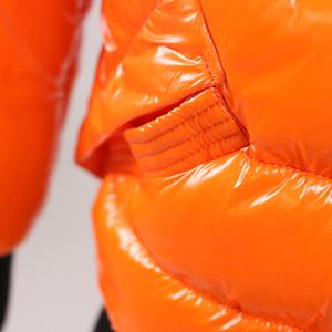 Poliéster/algodón para hombre cara tendencia con capucha corto grueso invierno bombardero brillante Puffer chaqueta para hombre - Product Image 3