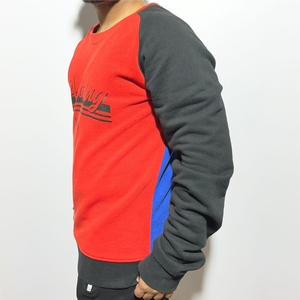 Sweat-shirts pour hommes, impression personnalisée, coupe ajustée décontractée, col rond, manches raglan longues, couleur unie tendance, tissu French Terry, couleur contrastée - Product Image 3