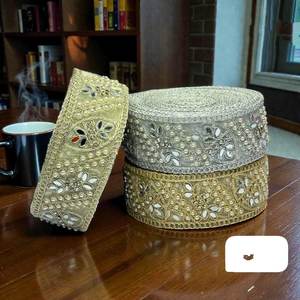 ลูกไม้ปักลายแบบสั่งทำพิเศษ เป็นมิตรกับสิ่งแวดล้อม ประดับมุก สำหรับชุดเจ้าสาว ลายดอกไม้สไตล์วินเทจ สำหรับงานเย็บปักถักร้อยและงานตกแต่ง - Product Image 6