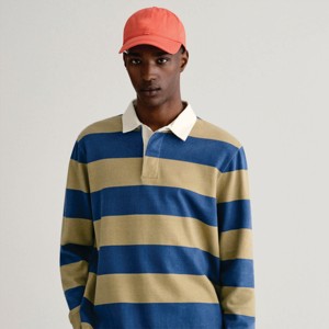 "Polo de rugby a rayas para hombre de alta calidad: duradero, cómodo e ideal para ropa informal y estilo atlético" - Product Image 3