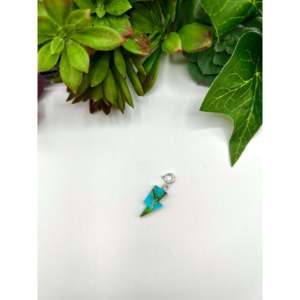 Breloques en turquoise de Mohave et argent sterling serties de pierres, fabriquées par les Navajo, pour les occasions de cadeaux - Product Image 4