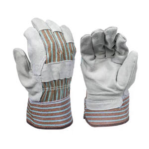 Guantes de Trabajo Pesado Canadienses Talla XL con Dorso Fluorescente, Puño Reforzado con Goma, Cuero de Vacuno y Algodón, Antivibración y de Seguridad - Product Image 5