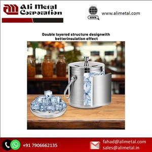 Industry Trending Modern Best Selling Stainless Steel Double Walled Ice <b>Bucket</b> With Tongs for Chilling <b>Champagne</b> & Wine Bottle - Product Image 5