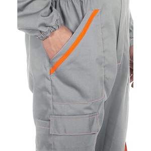 Overol de Trabajo Profesional Cómodo y Unisex de CBF Balducci Group, Multibolsillos, Gris/Naranja, Mono Industrial Resistente - Product Image 3