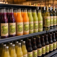 Étiquettes personnalisées en papier kraft pour bouteilles, autocollantes, imperméables, rouleaux d'étiquettes pour boissons, étiquettes d'emballage alimentaire
