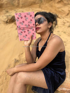 Nouveau vrai tissu de couverture rigide fait à la main journaux de fermeture de fil sécurisé Boho Vintage couverture colorée non doublée journaux intimes en feuilles recyclées - Product Image 5