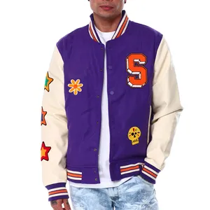 수 놓은 셔닐 패치 남성 대표팀 재킷 트렌드 방수 신상품 전체 소매 레터맨 재킷