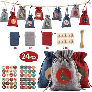 Vente en gros <span class=keywords><strong>de</strong></span> sacs-cadeaux pour bonbons, bricolage, Noël, décoration d'intérieur, compte à rebours, Noël, <span class=keywords><strong>calendrier</strong></span> <span class=keywords><strong>de</strong></span> l'avent, sacs - Product Image 1