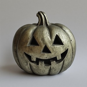 Decorative aluminium pumpkin lantern, patina polish handmade design, casting glowing <b>Halloween</b> radiance across luxury - Product Image 4