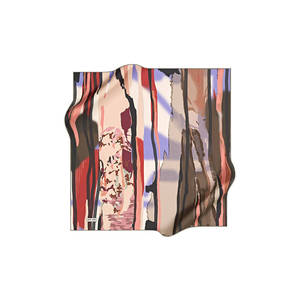 Beige Cotton Square Abstract Pattern Fashion <b>Scarf</b> - Product Image 1