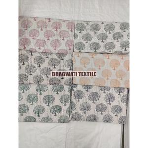 Venta al por mayor Jaipuri indio hecho a mano 100% algodón Floral Kantha edredones palmera impresa algodón Kantha edredón - Product Image 5