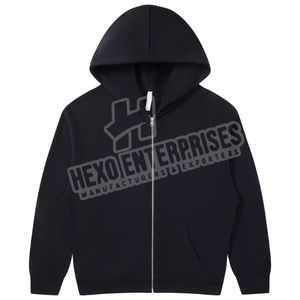 Custom Logo Navy Blue Loose Fit Front Zip Pocket <b>Sweatshirt</b> Manufacturers Blank High Quality Gym Fashion <b>Black</b> <b>Men</b> Hoodies - Product Image 4